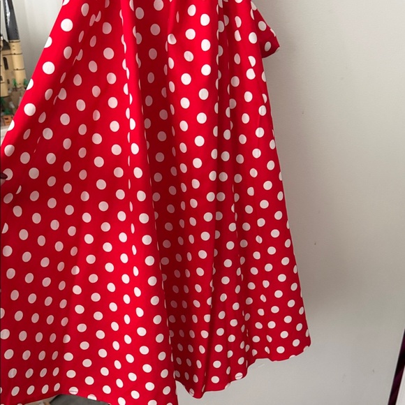 Chic Red Polka Dot Midi Dress - Picture 5 of 5